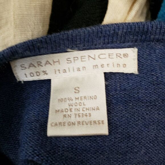 Sarah Spencer merino wool Henley style sweater - Picture 3 of 8